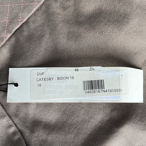 DIANE VON FURSTENBERG Designer Catesby Wide Leg Khaki Pants size 10 - Picture 9 of 12